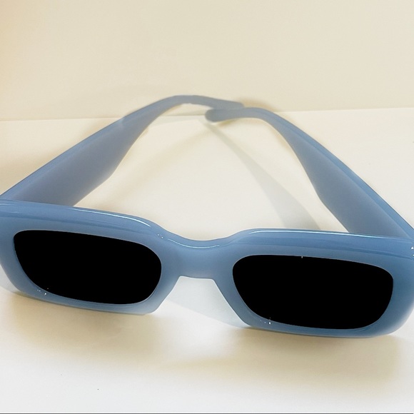 Retro Y2K Trendy Square Blue Sunglasses  (brand new, never worn). - Picture 2 of 3
